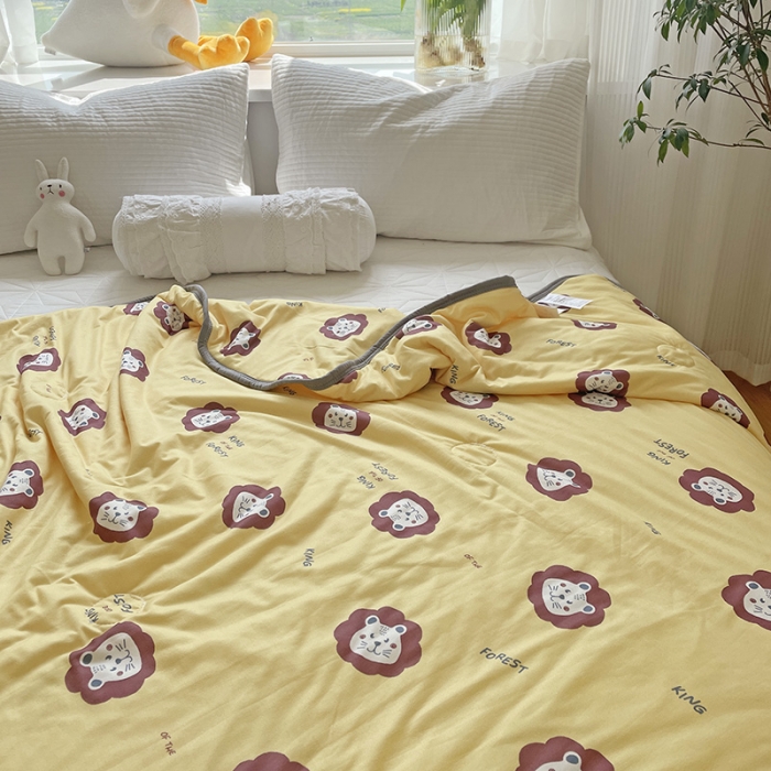 91家纺网 家纺一手货源 找家纺 千朵 2022新款全棉13372大豆夏被 萌狮