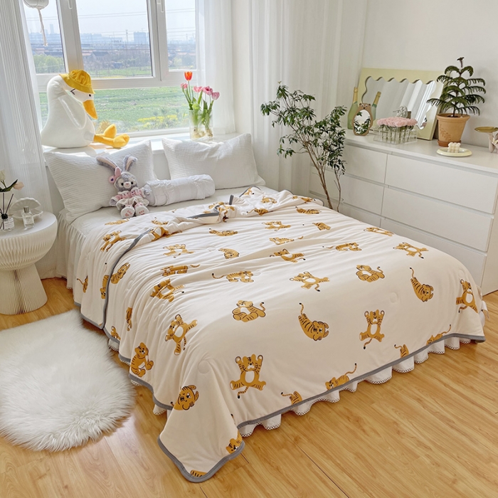 91家纺网 家纺一手货源 找家纺 千朵 2022新款全棉13372大豆夏被 趴趴虎