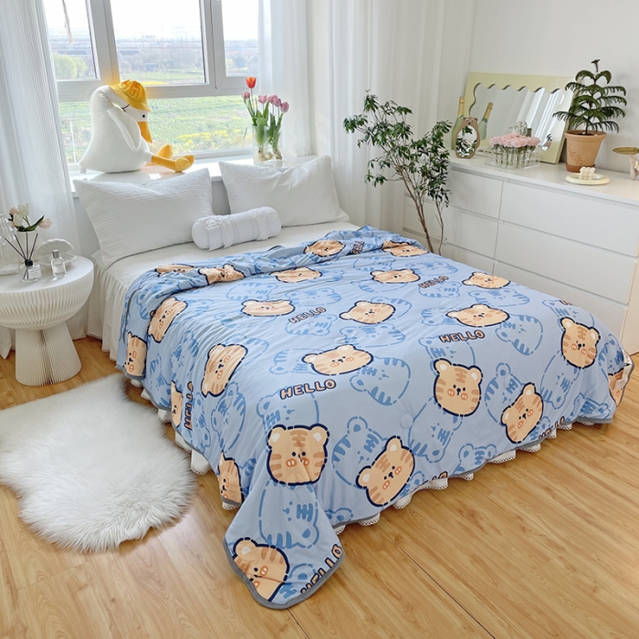 91家纺网 家纺一手货源 找家纺 千朵 2022新款全棉13372大豆夏被 调皮虎