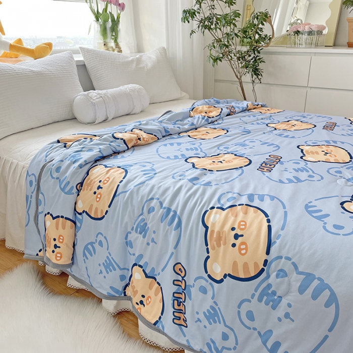 91家纺网 家纺一手货源 找家纺 千朵 2022新款全棉13372大豆夏被 调皮虎