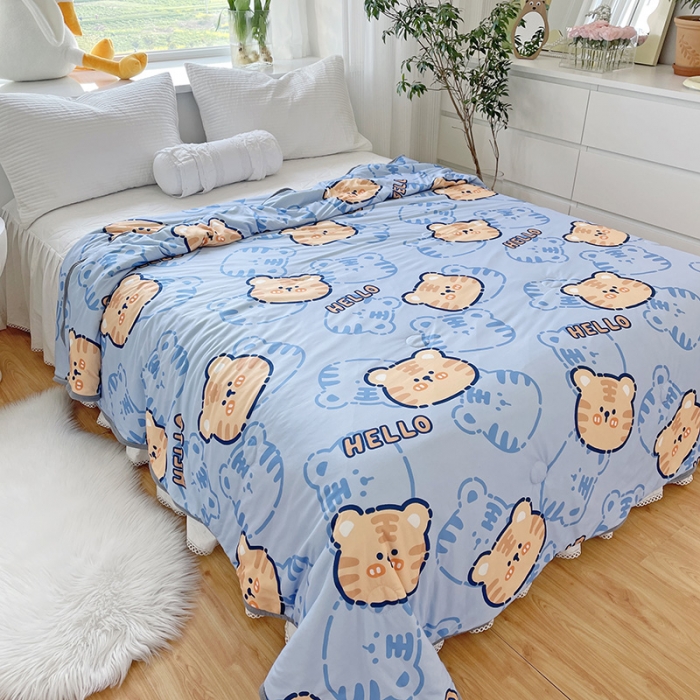 91家纺网 家纺一手货源 找家纺 千朵 2022新款全棉13372大豆夏被 调皮虎