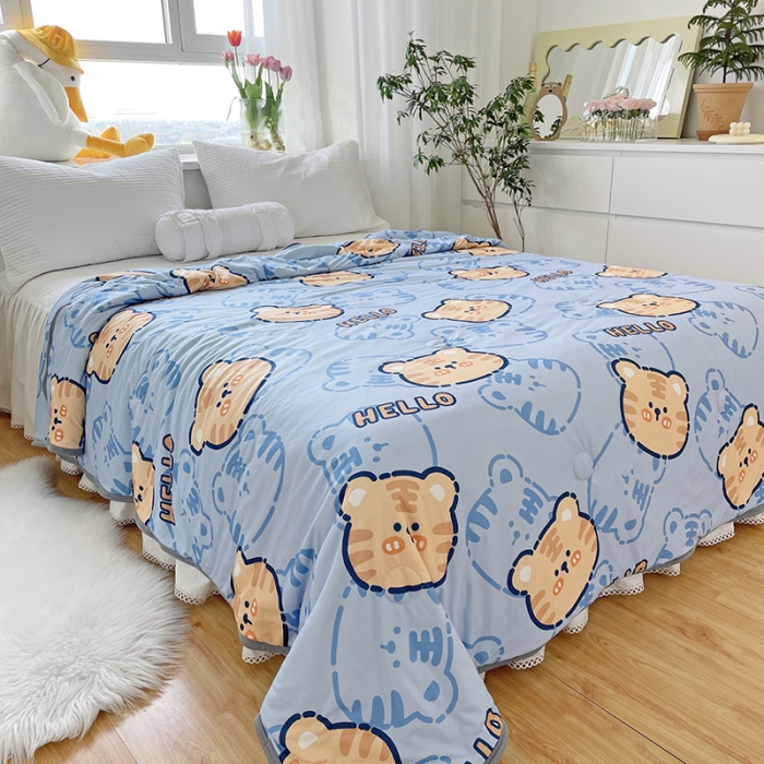 91家纺网 家纺一手货源 找家纺 千朵 2022新款全棉13372大豆夏被 调皮虎