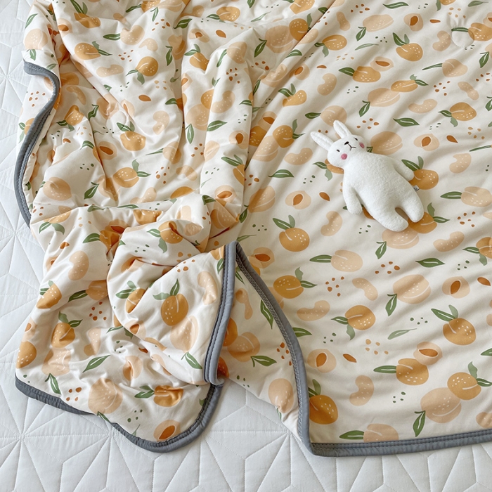 91家纺网 家纺一手货源 找家纺 千朵 2022新款全棉13372大豆夏被 仙女橙