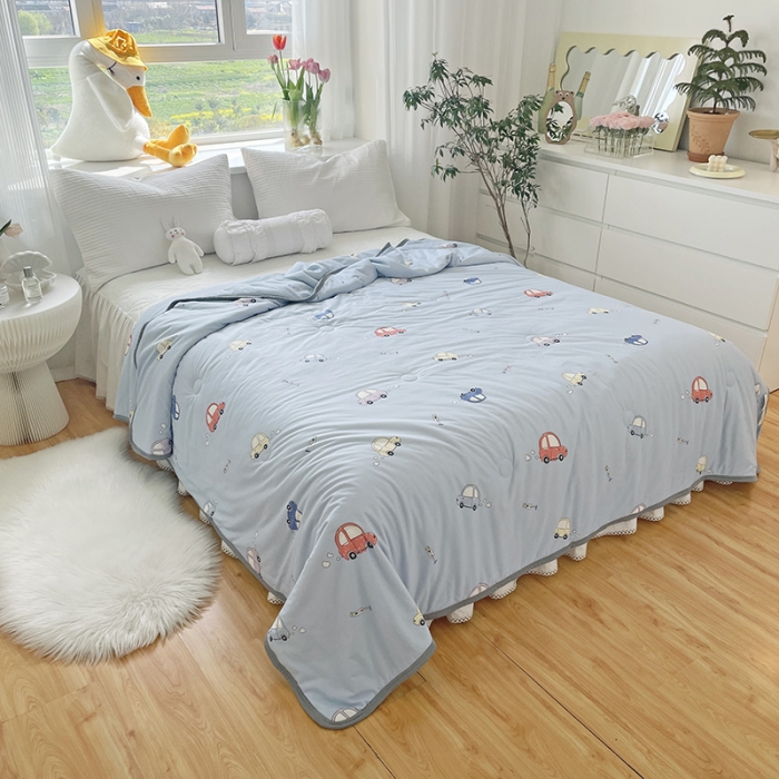 91家纺网 家纺一手货源 找家纺 千朵 2022新款全棉13372大豆夏被 小汽车