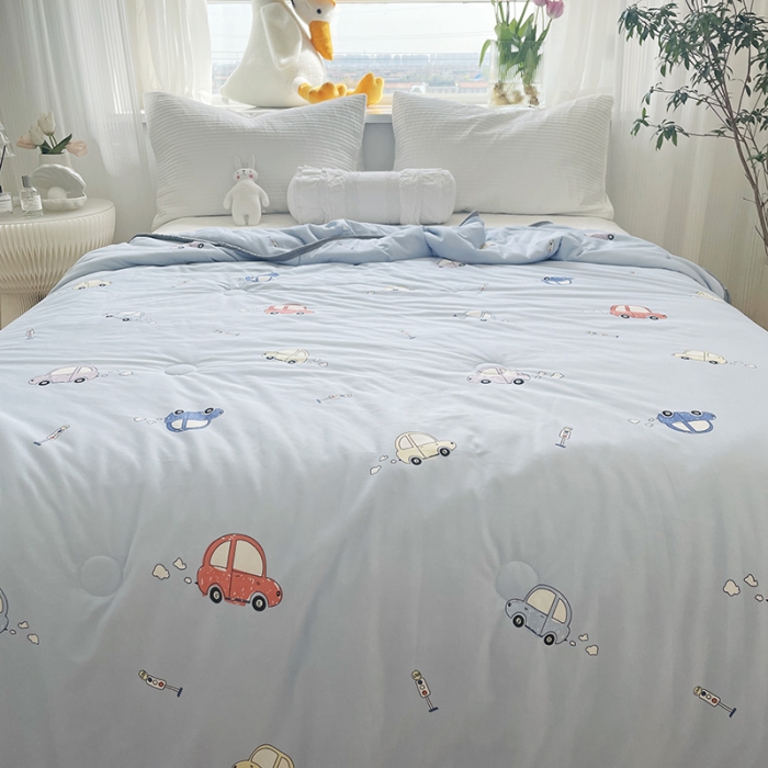 91家纺网 家纺一手货源 找家纺 千朵 2022新款全棉13372大豆夏被 小汽车