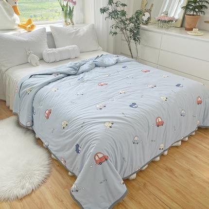千朵 2022新款全棉13372大豆夏被 小汽车
