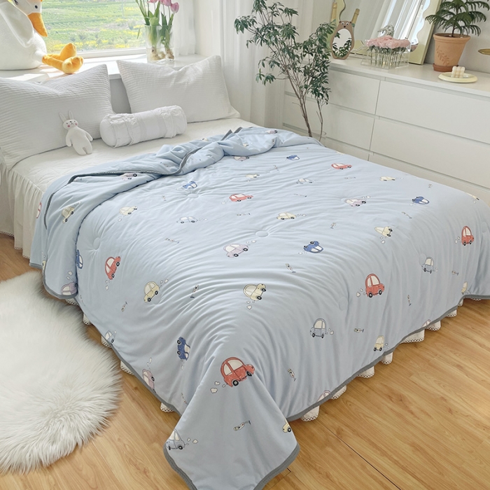 91家纺网 家纺一手货源 找家纺 千朵 2022新款全棉13372大豆夏被 小汽车