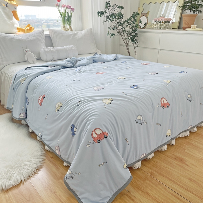 91家纺网 家纺一手货源 找家纺 千朵 2022新款全棉13372大豆夏被 小汽车