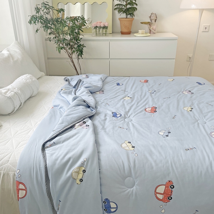 91家纺网 家纺一手货源 找家纺 千朵 2022新款全棉13372大豆夏被 小汽车