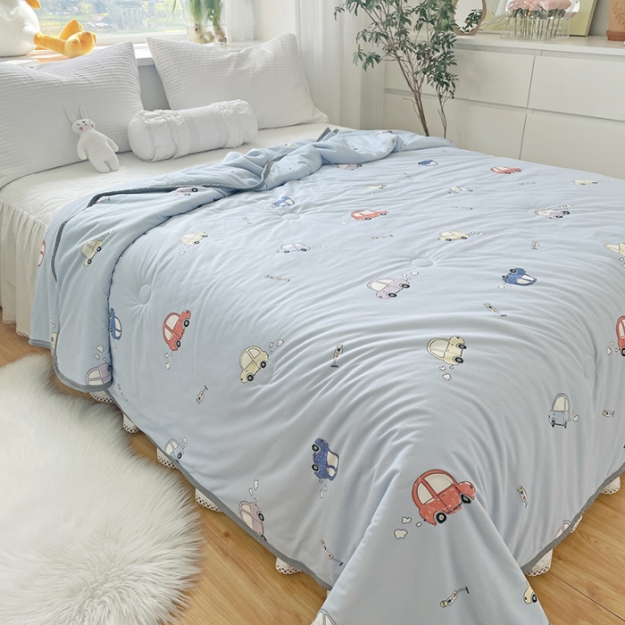 91家纺网 家纺一手货源 找家纺 千朵 2022新款全棉13372大豆夏被 小汽车