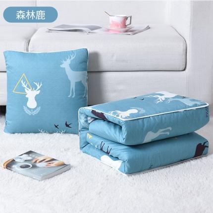 91家纺网 家纺一手货源 找家纺 阳光依佰抱枕被 2022新款韩舒棉多功能印花抱枕被 森林鹿