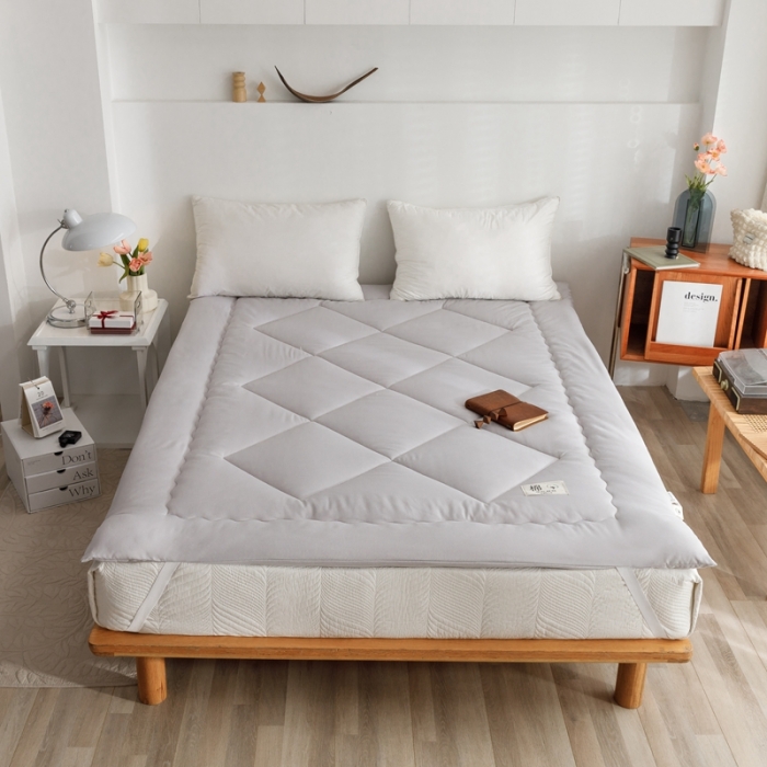 91家纺网 家纺一手货源 找家纺 棉造家居 2022新款新疆棉棉花床褥床垫 灰色