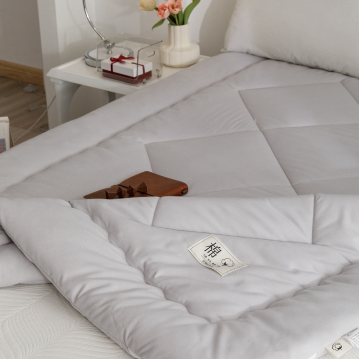 91家纺网 家纺一手货源 找家纺 棉造家居 2022新款新疆棉棉花床褥床垫 灰色