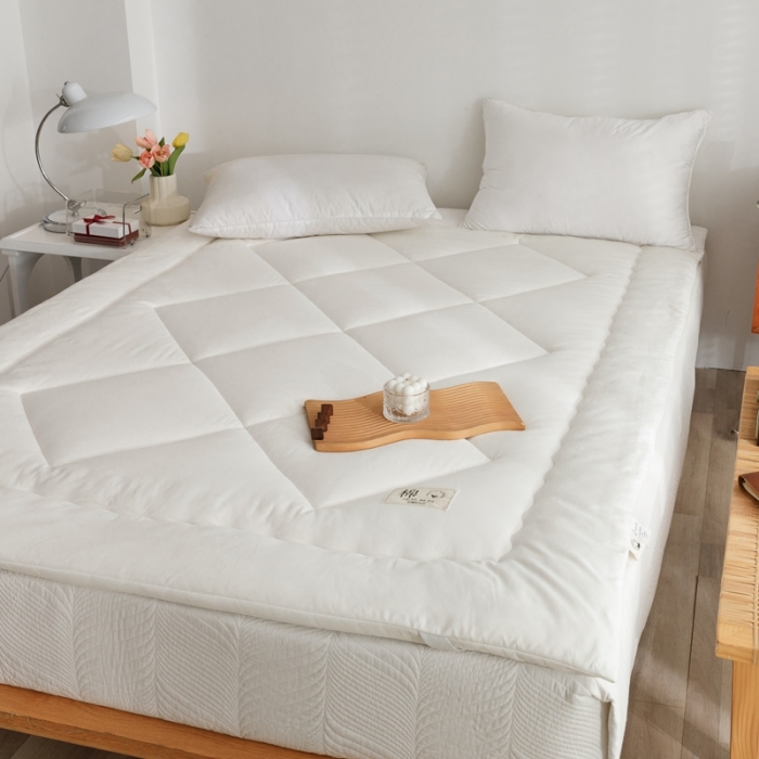 91家纺网 家纺一手货源 找家纺 棉造家居 2022新款新疆棉棉花床褥床垫 白色