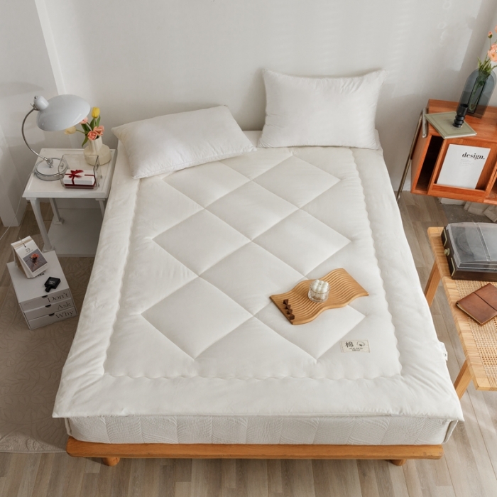 91家纺网 家纺一手货源 找家纺 棉造家居 2022新款新疆棉棉花床褥床垫 白色