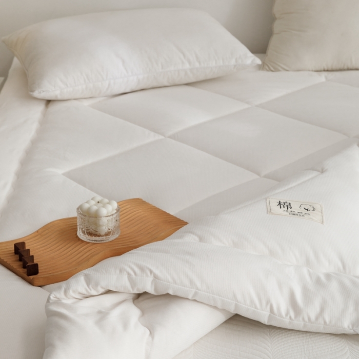 91家纺网 家纺一手货源 找家纺 棉造家居 2022新款新疆棉棉花床褥床垫 白色