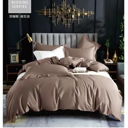 91家纺网 家纺一手货源 找家纺 总 60支100s长绒棉全棉纯色贡缎纯棉四件套床单被套直播
