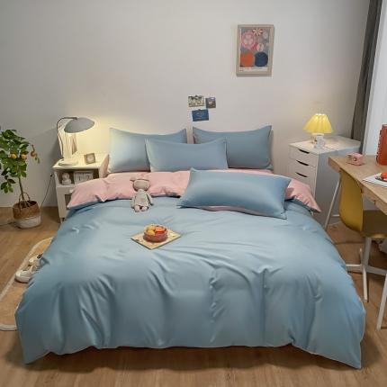 91家纺网 家纺一手货源 找家纺 （总）子钦 2023新款春夏纯色水洗真丝四件套