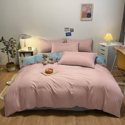 91家纺网 家纺一手货源 找家纺 （总）子钦 2023新款春夏纯色水洗真丝四件套