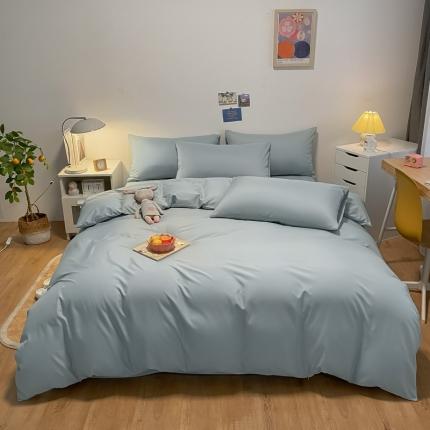 91家纺网 家纺一手货源 找家纺 （总）子钦 2023新款春夏纯色水洗真丝四件套