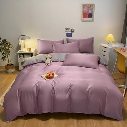 91家纺网 家纺一手货源 找家纺 （总）子钦 2023新款春夏纯色水洗真丝四件套