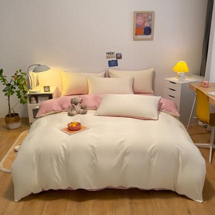 91家纺网 家纺一手货源 找家纺 （总）子钦 2023新款春夏纯色水洗真丝四件套