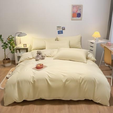 91家纺网 家纺一手货源 找家纺 （总）子钦 2023新款春夏纯色水洗真丝四件套