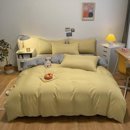 91家纺网 家纺一手货源 找家纺 （总）子钦 2023新款春夏纯色水洗真丝四件套