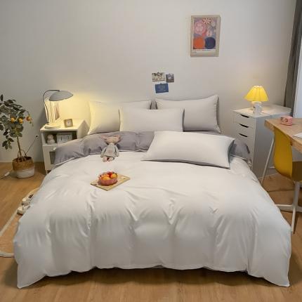 91家纺网 家纺一手货源 找家纺 （总）子钦 2023新款春夏纯色水洗真丝四件套