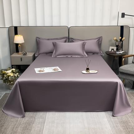 91家纺网 家纺一手货源 找家纺 秀色2025新款100支纯色双拼四件套长绒棉单床单莫奈香芋紫