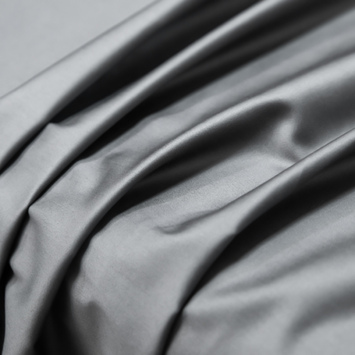 91家纺网 家纺一手货源 找家纺 秀色2025新款100支纯色双拼四件套长绒棉单床单莫奈帝王灰