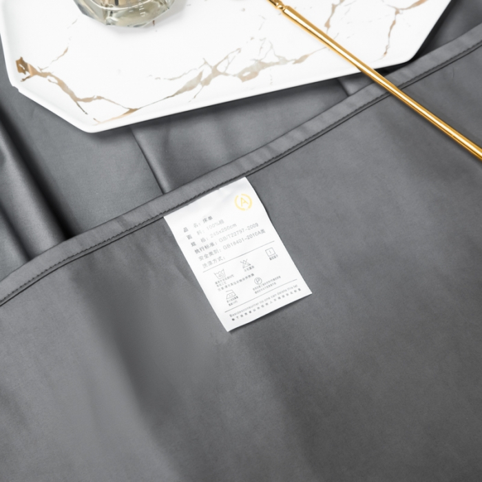 91家纺网 家纺一手货源 找家纺 秀色2025新款100支纯色双拼四件套长绒棉单床单莫奈帝王灰