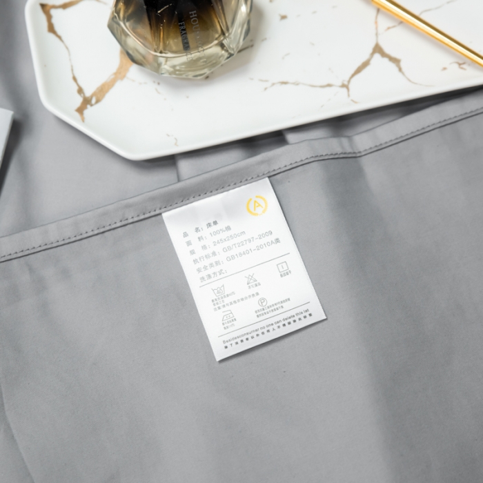 91家纺网 家纺一手货源 找家纺 秀色2025新款100支纯色双拼四件套长绒棉单床单莫奈典雅灰