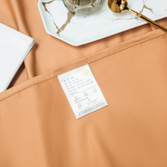 91家纺网 家纺一手货源 找家纺 秀色2025新款100支纯色双拼四件套长绒棉单床单莫奈南瓜橘