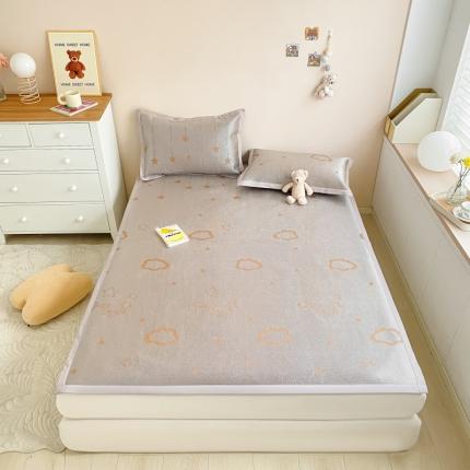 91家纺网 家纺一手货源 找家纺 川悦生活 2022新款色织提花900D冰藤席三件套 星云金