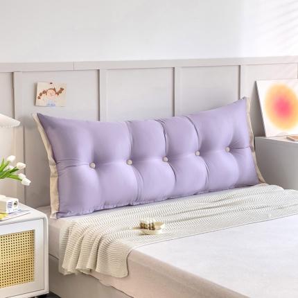 91家纺网 家纺一手货源 找家纺 一兰 新款夏凉冰丝床头靠垫可拆洗大靠背双人抱枕优妮花边靠枕 清雅紫