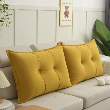 轩宇 2022新款雪尼绒压线组合沙发靠垫 栀黄色
