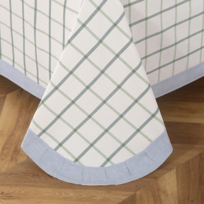 91家纺网 家纺一手货源 找家纺 恋尚羽 2025新款加厚纯棉老粗布凉席三件套 艾格-蓝