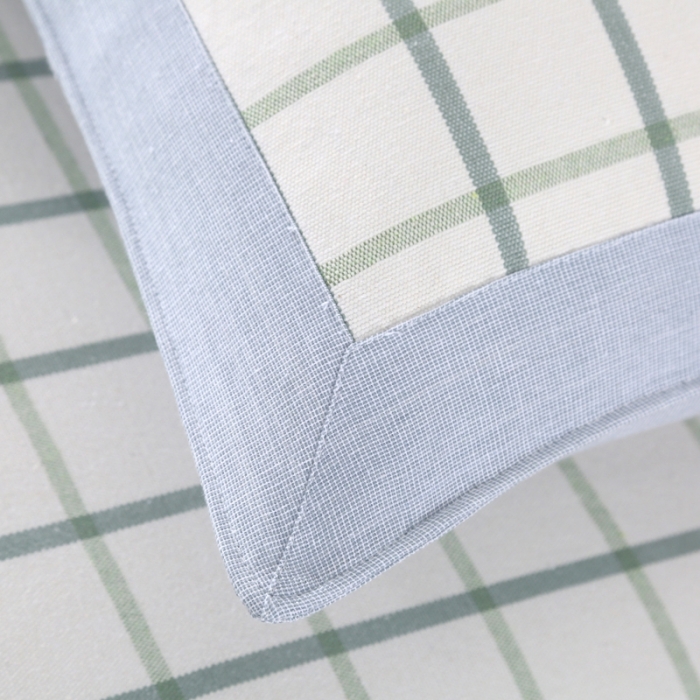 91家纺网 家纺一手货源 找家纺 恋尚羽 2025新款加厚纯棉老粗布凉席三件套 艾格-蓝