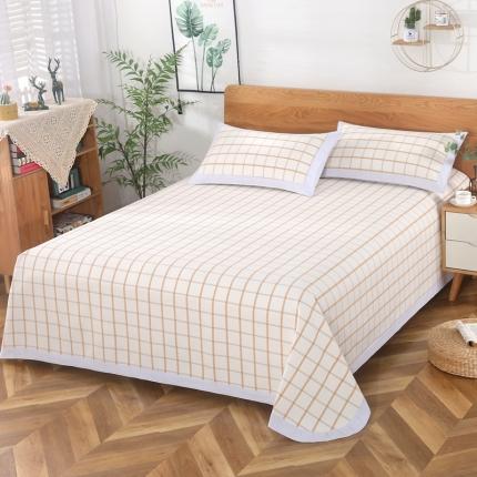 91家纺网 家纺一手货源 找家纺 恋尚羽 2025新款加厚纯棉老粗布凉席三件套 艾格-米