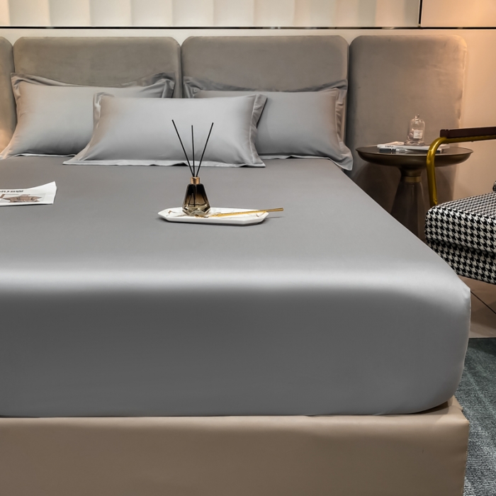 91家纺网 家纺一手货源 找家纺 (总) 秀色 2025新款50支贡缎长绒棉纯色单床笠单件