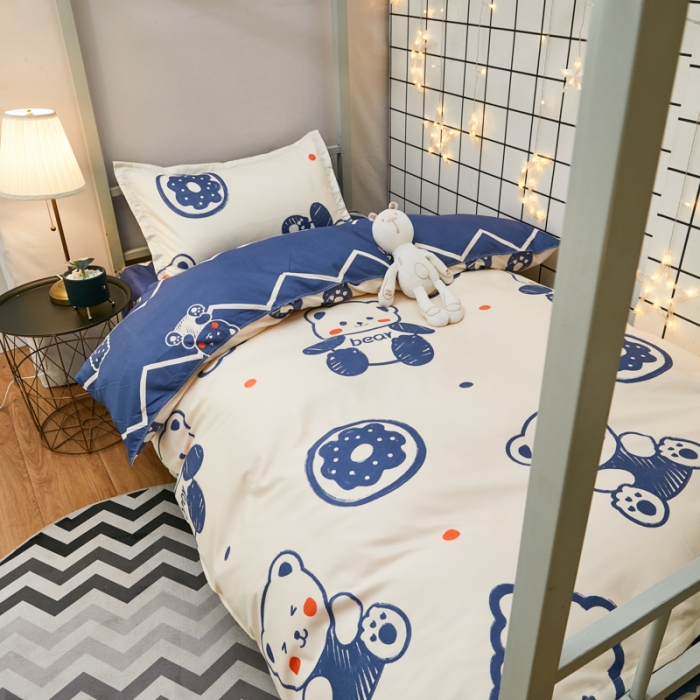 91家纺网 家纺一手货源 找家纺 乐居坊 2022新款芦荟棉花型宿舍床 小熊饼干