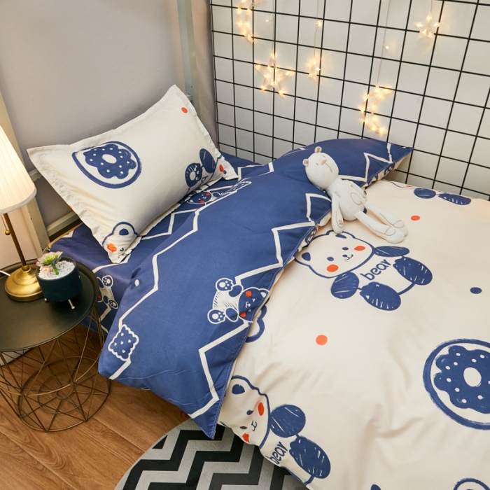 91家纺网 家纺一手货源 找家纺 乐居坊 2022新款芦荟棉花型宿舍床 小熊饼干