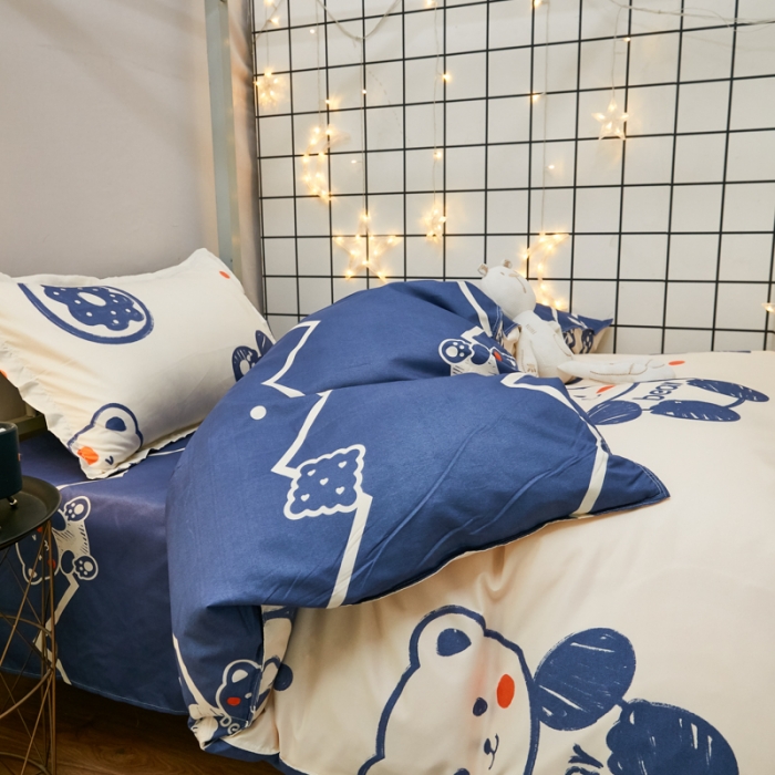 91家纺网 家纺一手货源 找家纺 乐居坊 2022新款芦荟棉花型宿舍床 小熊饼干