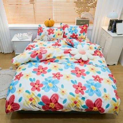 91家纺网 家纺一手货源 找家纺 乐居坊 2022新款芦荟棉四件套 摩登爱情