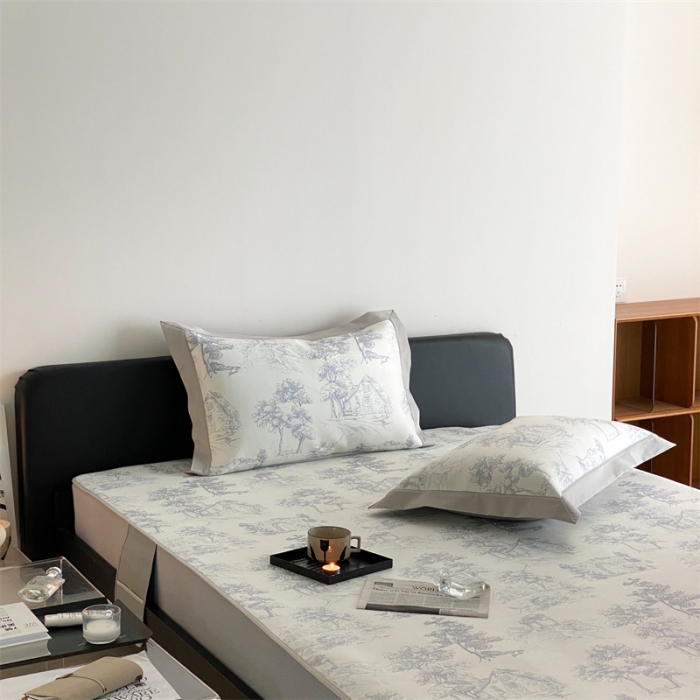 91家纺网 家纺一手货源 找家纺 三味舒屋 2025新款西西里印花冰丝席-床笠款实拍2 西西里灰色