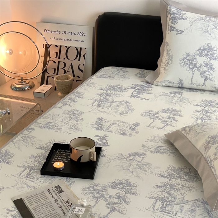 91家纺网 家纺一手货源 找家纺 三味舒屋 2025新款西西里印花冰丝席-床笠款实拍2 西西里灰色