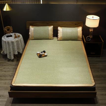 91家纺网 家纺一手货源 找家纺 总航途席业2025年新款凉席双面席全包印尼席藤席可折叠反面冰丝席三件套