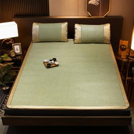 91家纺网 家纺一手货源 找家纺 航途席业 2025新款全包芯双面印尼藤席草绿