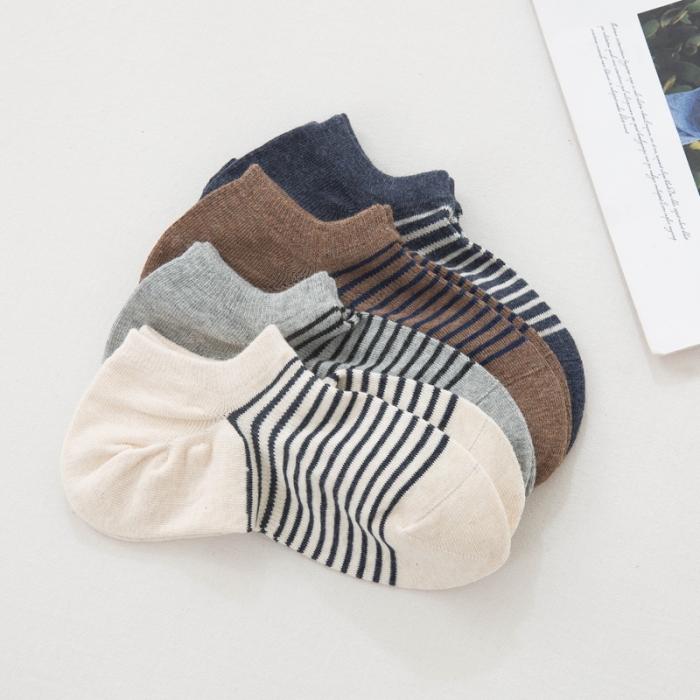 91家纺网 家纺一手货源 找家纺 【男士条纹船袜】男士船袜良品隐形袜条纹棉袜学生透气吸汗男款袜子新